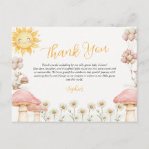 Tarjeta de agradecimiento de baby shower de ganso