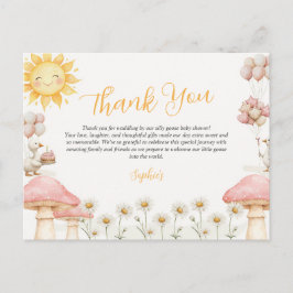 Tarjeta de agradecimiento de baby shower de ganso