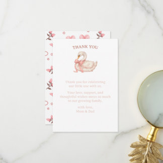 Tarjeta de agradecimiento de baby shower de ganso