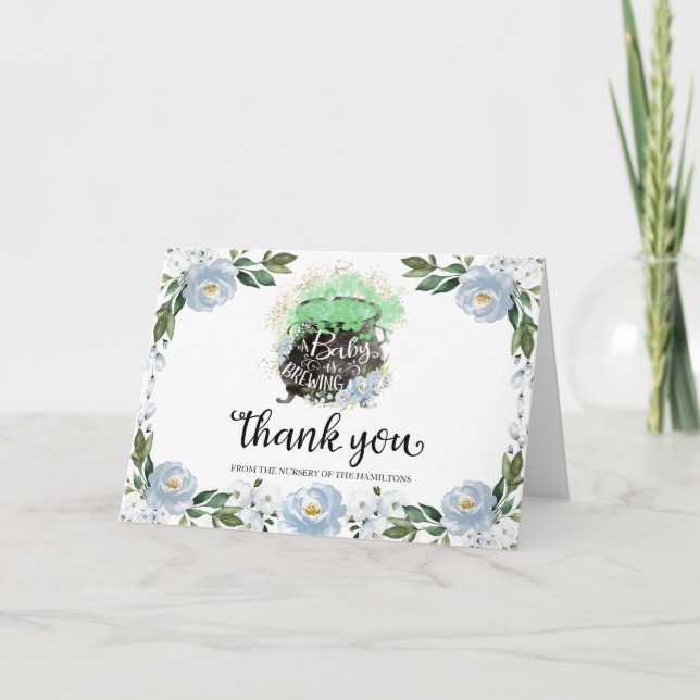 Tarjeta de agradecimiento de baby shower de Hallow (Anverso)