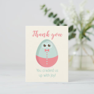 Tarjeta de agradecimiento de Baby Shower de huevo 
