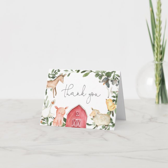 Tarjeta de agradecimiento de Baby Shower de la gra (Anverso)