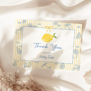 Tarjeta de agradecimiento de baby shower de limón