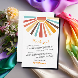 Tarjeta de agradecimiento de Baby Shower de Little