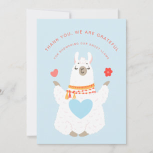 Tarjeta de agradecimiento de Baby Shower de Llama 