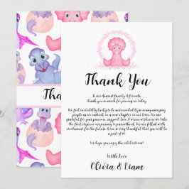 Tarjeta de agradecimiento de Baby Shower de los di