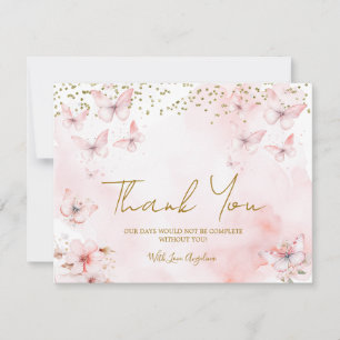 Tarjeta de agradecimiento de Baby Shower de maripo