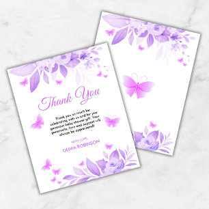 Tarjeta de agradecimiento de Baby Shower de maripo