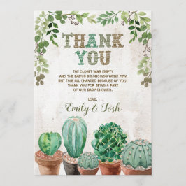 Tarjeta de agradecimiento de Baby Shower de Nacho