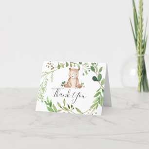 Tarjeta de agradecimiento de Baby Shower de Oso