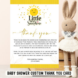 Tarjeta de agradecimiento de Baby Shower de Ray of