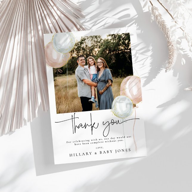 Tarjeta de agradecimiento de Baby Shower de Revela (Subido por el creador)