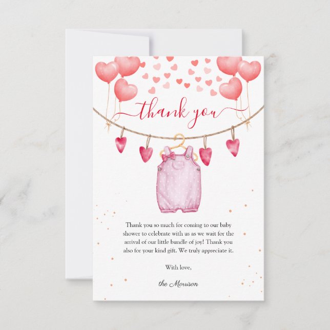 Tarjeta de agradecimiento de Baby Shower de San Va (Anverso)