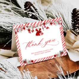 Tarjeta de agradecimiento de Baby Shower de Santa 