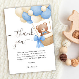Tarjeta de agradecimiento de Baby Shower de Teddy 