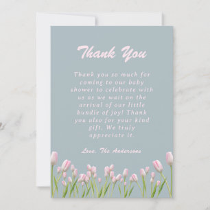 Tarjeta de agradecimiento de Baby Shower de Tulips
