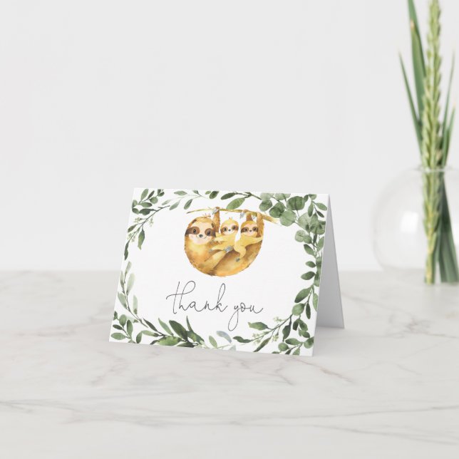 Tarjeta de agradecimiento de Baby Shower de Twins  (Anverso)