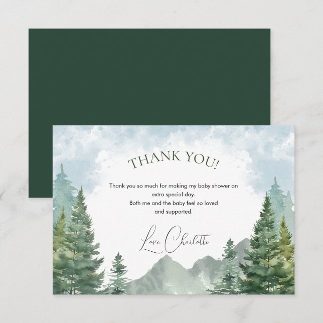 Tarjeta de agradecimiento de Baby Shower de Winter (Anverso / Reverso)