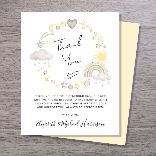 Tarjeta de agradecimiento de Baby Shower del Boho  (Subido por el creador)