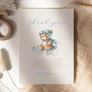 Tarjeta de agradecimiento de baby shower del osito