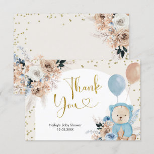 Tarjeta de agradecimiento de Baby Shower del oso a
