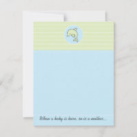 Tarjeta de agradecimiento de Baby Shower, delfín a