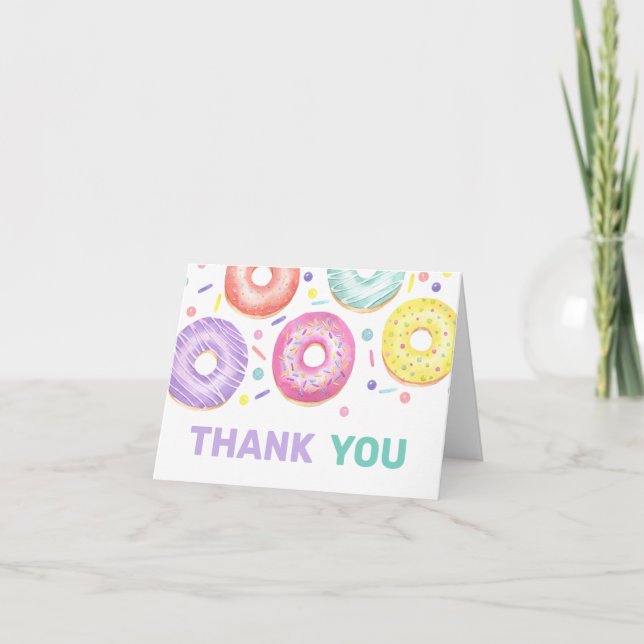 Tarjeta de agradecimiento de Baby Shower Donuts an (Anverso)
