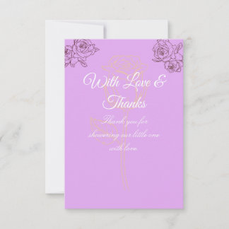 Tarjeta de agradecimiento de baby shower Elegante