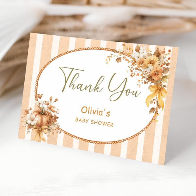 Tarjeta de agradecimiento de Baby Shower Fall Eleg (Subido por el creador)
