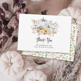 Tarjeta de agradecimiento de Baby Shower Fall in L