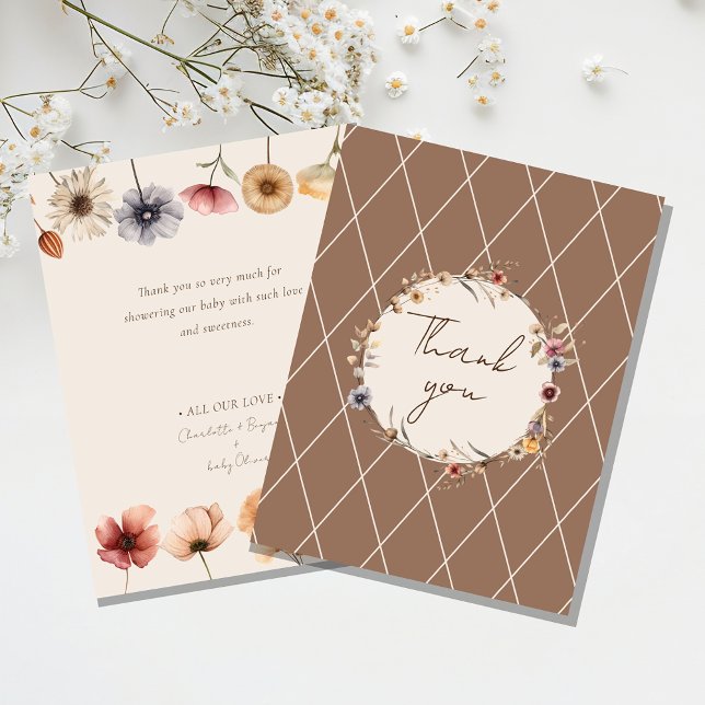 Tarjeta de agradecimiento de Baby Shower Floral Be (Subido por el creador)