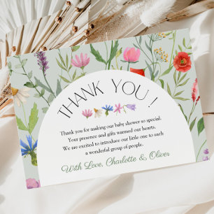 Tarjeta de agradecimiento de Baby Shower Floral bl