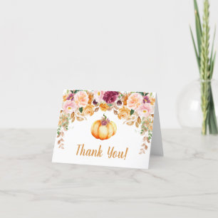 Tarjeta de agradecimiento de Baby Shower Floral Ca