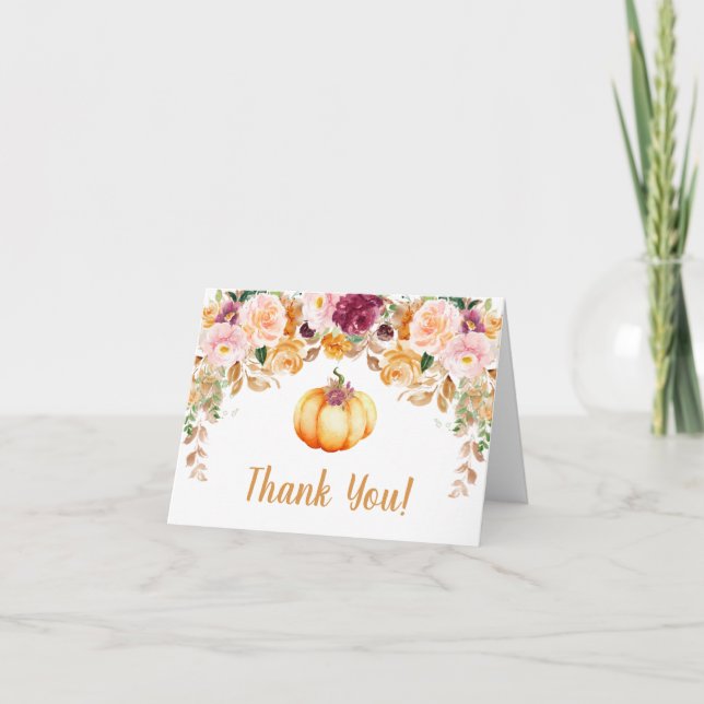 Tarjeta de agradecimiento de Baby Shower Floral Ca (Anverso)