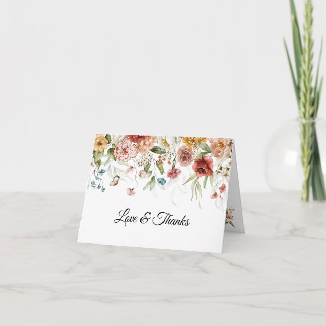 Tarjeta de agradecimiento de Baby Shower Floral Dr (Anverso)