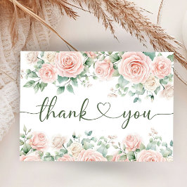Tarjeta de agradecimiento de Baby Shower floral ro
