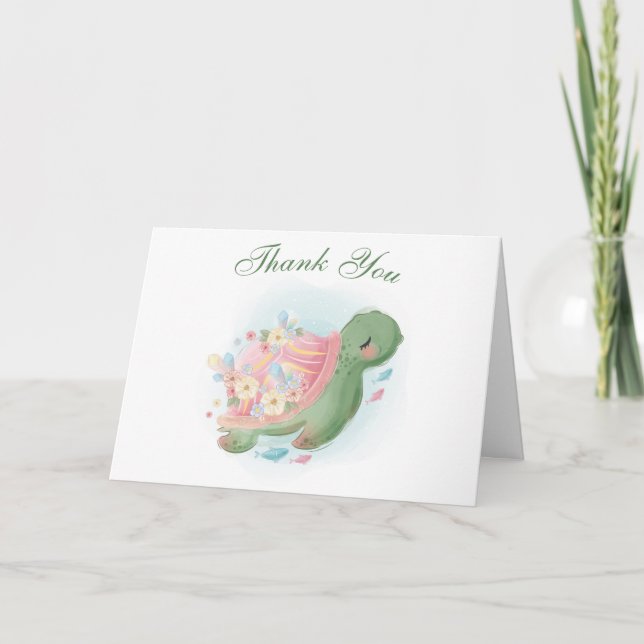 Tarjeta de agradecimiento de Baby Shower Floral Se (Anverso)