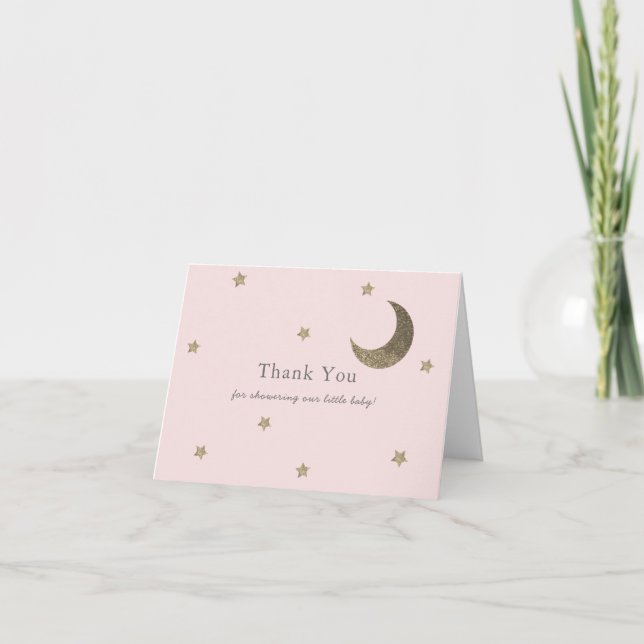Tarjeta de agradecimiento de Baby Shower Gold Star (Anverso)