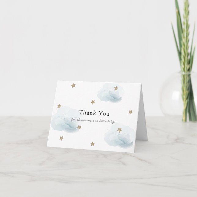 Tarjeta de agradecimiento de Baby Shower Gold Star (Anverso)