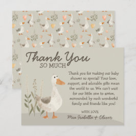 Tarjeta de agradecimiento de Baby Shower Goose de