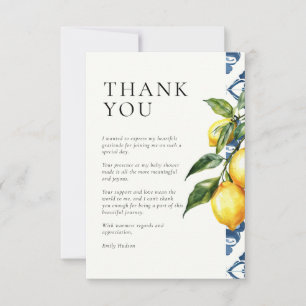 Tarjeta de agradecimiento de Baby Shower italiana