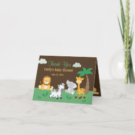 Tarjeta de agradecimiento de Baby Shower Jungle Sa