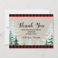 Tarjeta de agradecimiento de Baby Shower Lumberjac