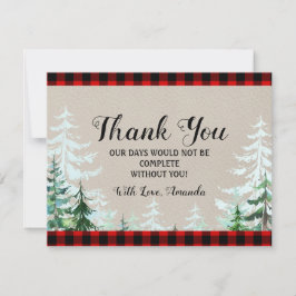 Tarjeta de agradecimiento de Baby Shower Lumberjac