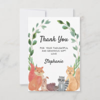 Tarjeta de agradecimiento de Baby Shower Mini Anim