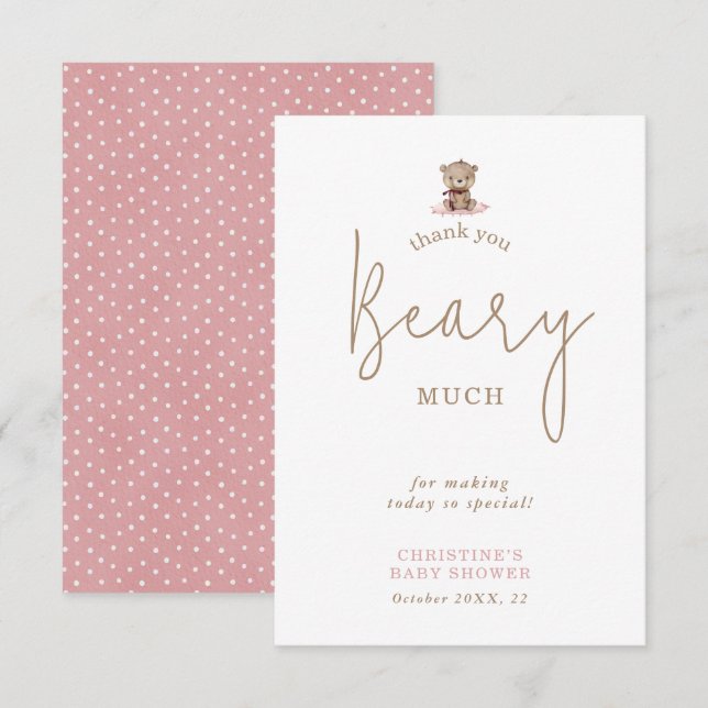 Tarjeta de agradecimiento de Baby Shower Minimalis (Anverso / Reverso)