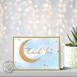 Tarjeta de agradecimiento de Baby Shower Moon & St