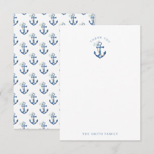 Tarjeta de agradecimiento de Baby Shower Nautical