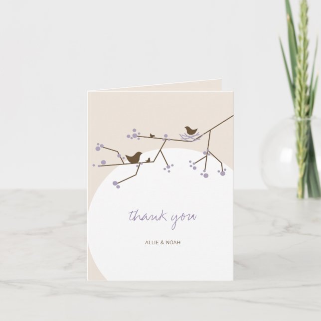 Tarjeta de agradecimiento de Baby Shower Nesting B (Anverso)