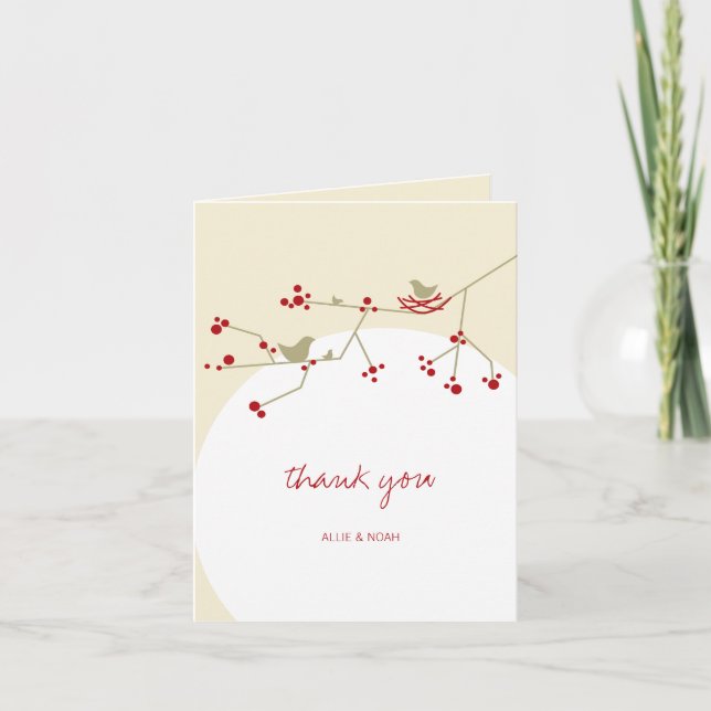 Tarjeta de agradecimiento de Baby Shower Nesting B (Anverso)